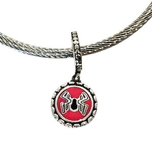 LINX Discontinued Sterling Silver Spiderman Avengers Dangle Bracelet Charm